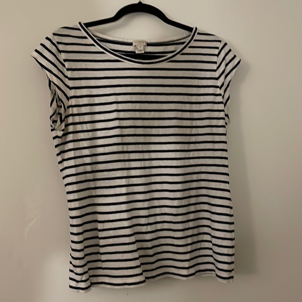 J. Crew Black and White Short Sleeve T-Shirt